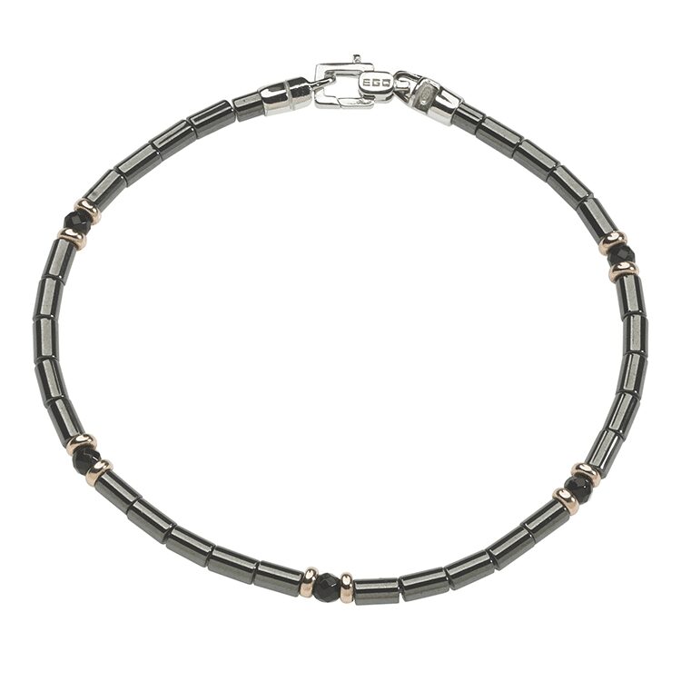 Bracciale EGOUOMO in argento con ematite e onice