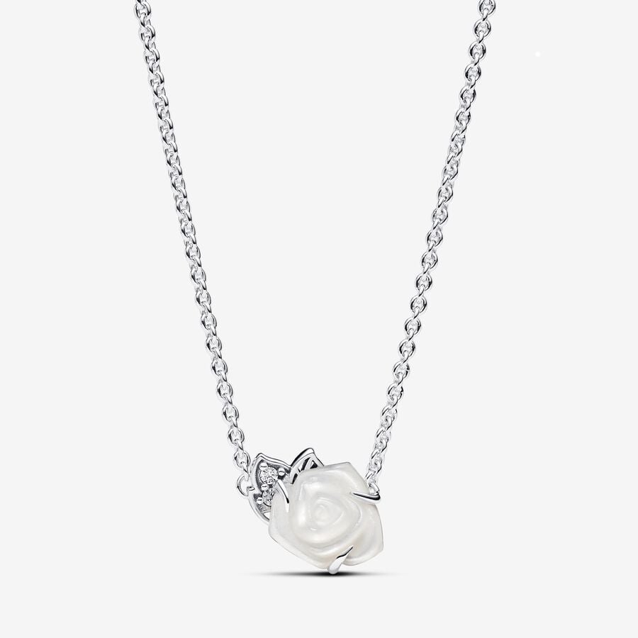 Collana Pandora Rosa Bianca