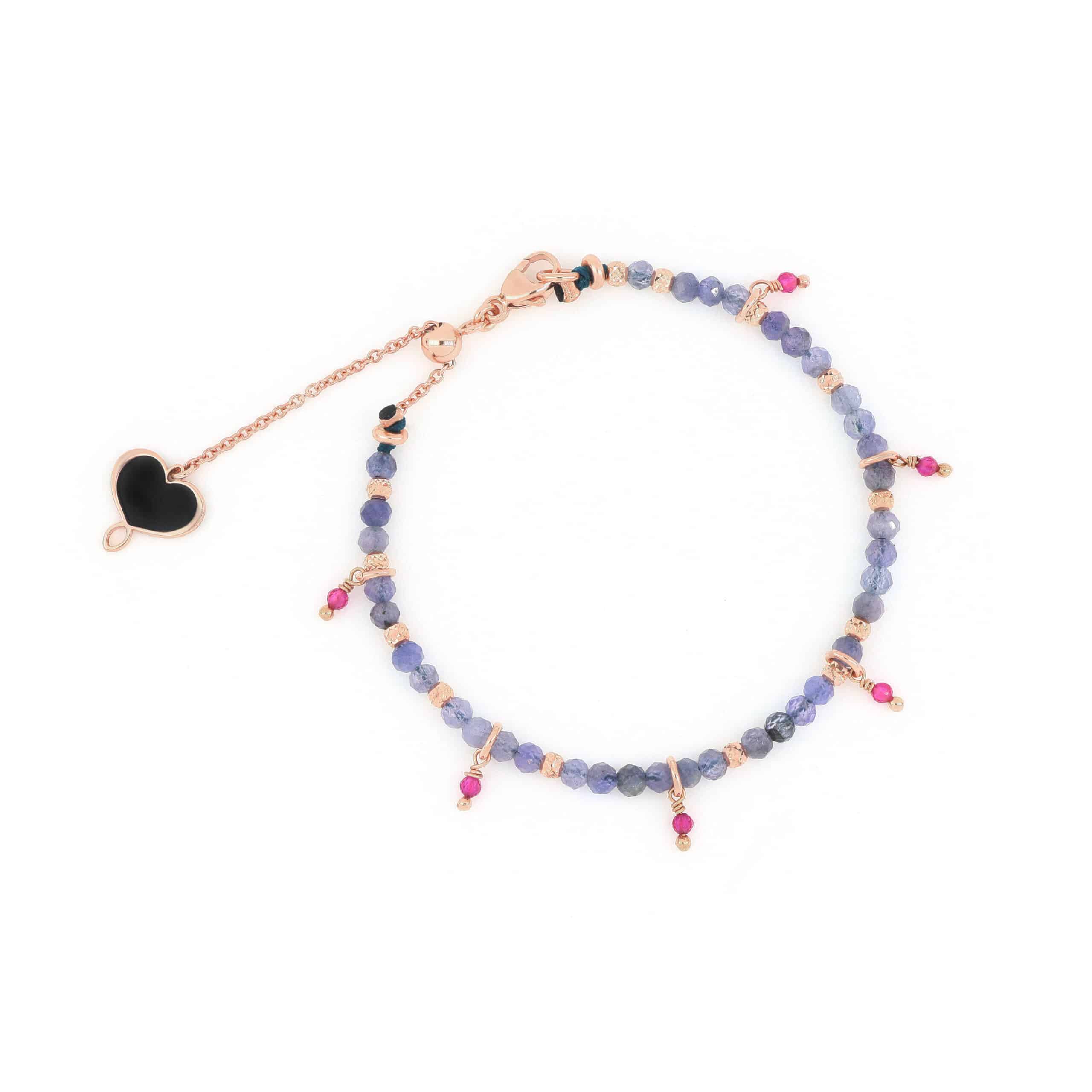 Bracciale Maman et Sophie azzurro con tanzanite e rubellite