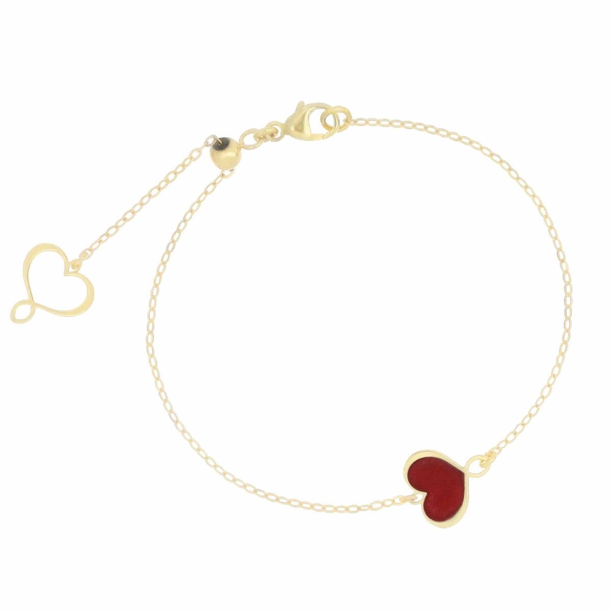 Bracciale con cuore Maman et Sophie centrale smaltato in bordeaux