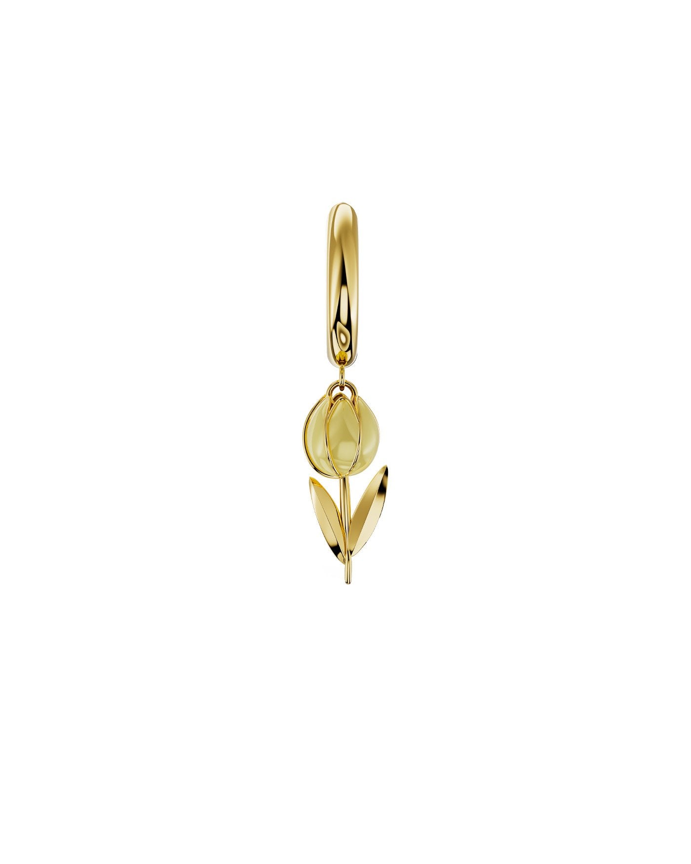 Orecchino Amabile Hoop Tully giallo pastello placcato oro