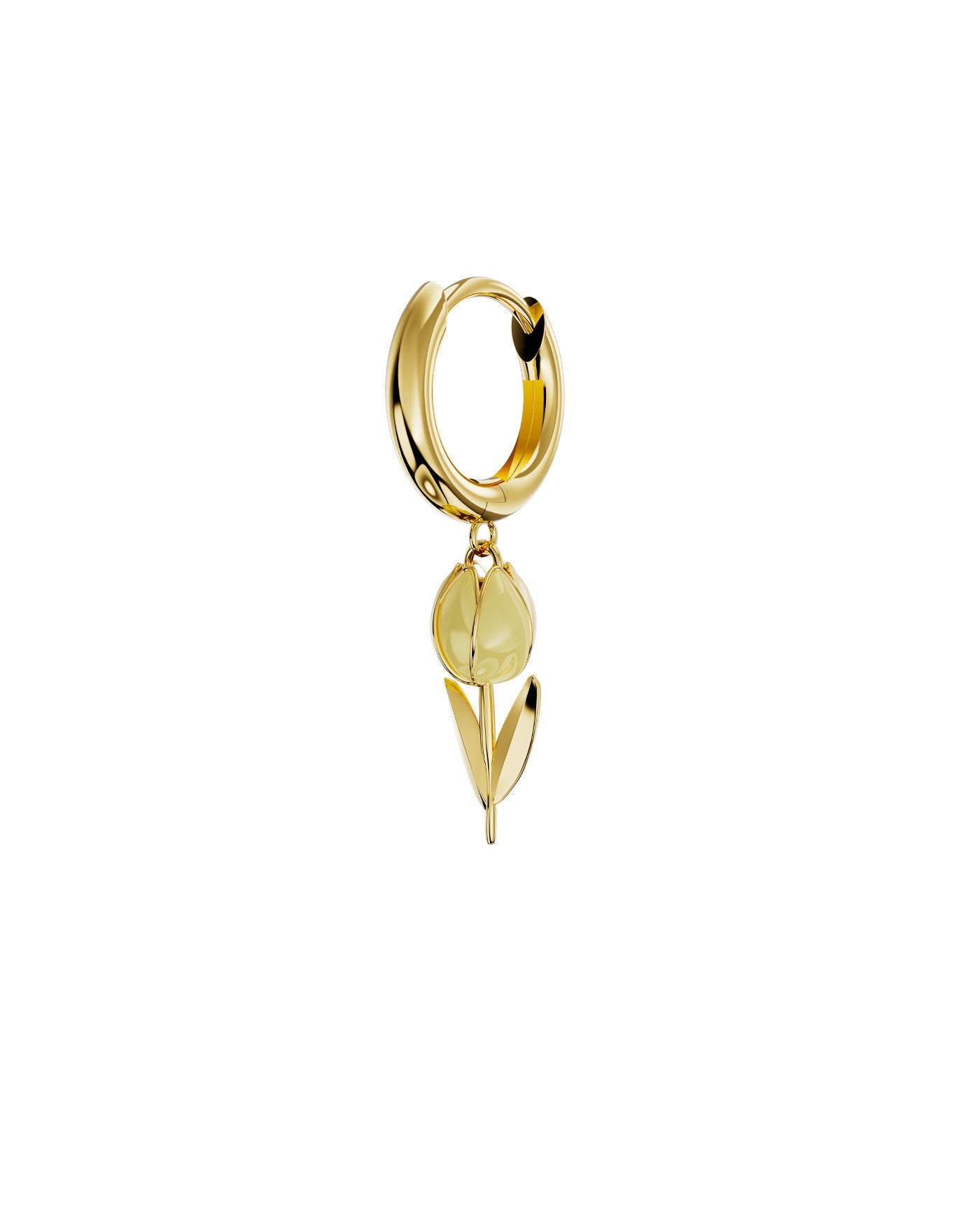 Orecchino Amabile Hoop Tully giallo pastello placcato oro - immagine 2