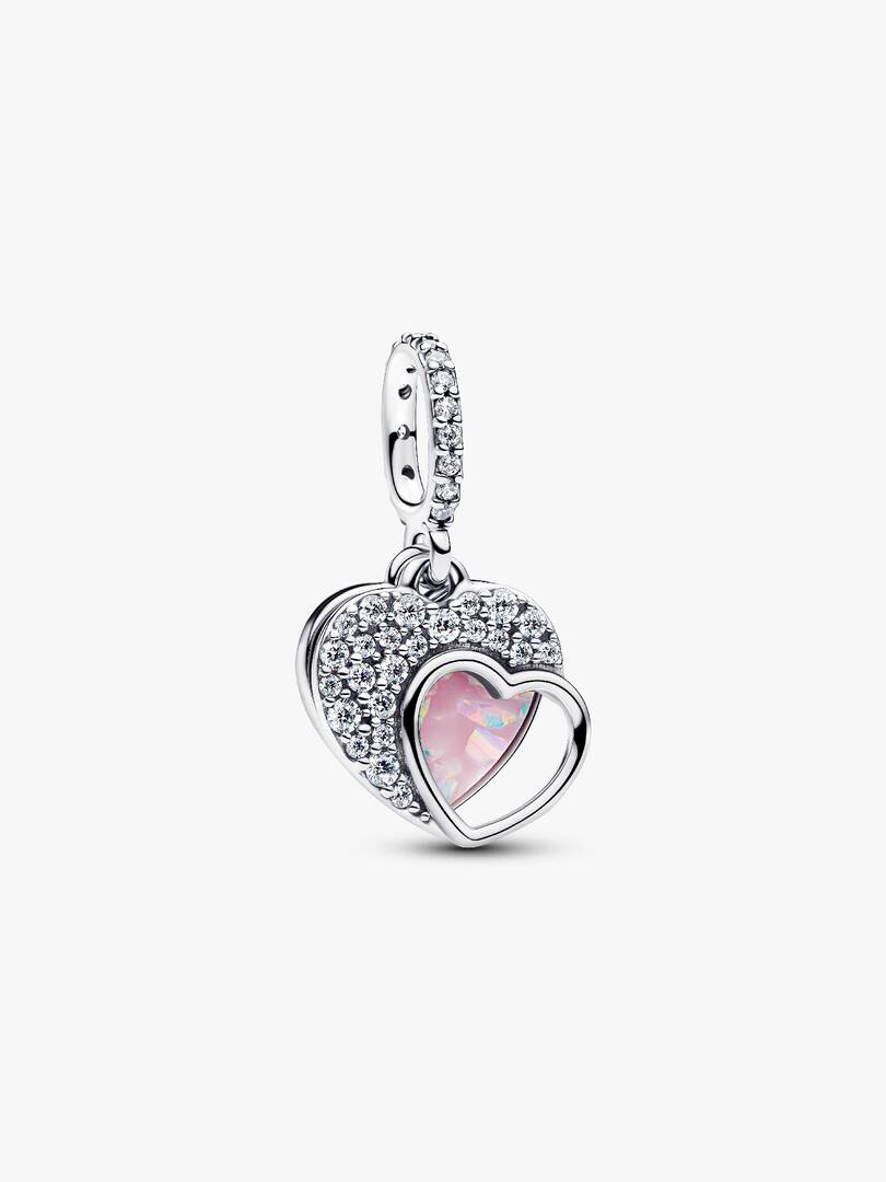 Charm Pandora Pendente Doppio Cuore Mamma Sei Bellissima