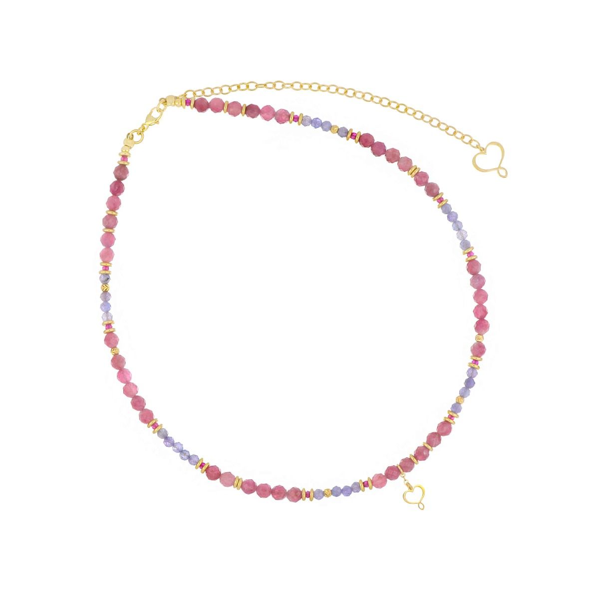 Girocollo Maman et Sophie pietre di tormalina e tanzanite