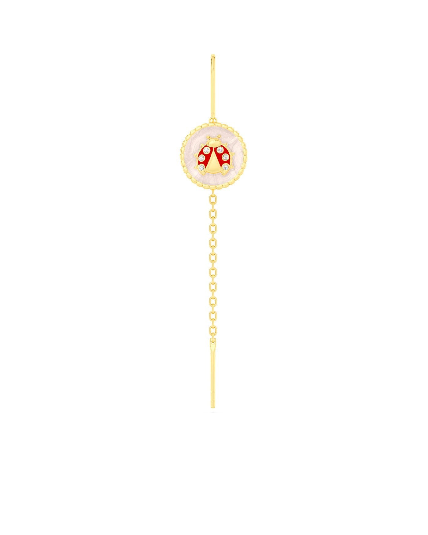 Orecchino Amabile pendol Lucky placcato oro