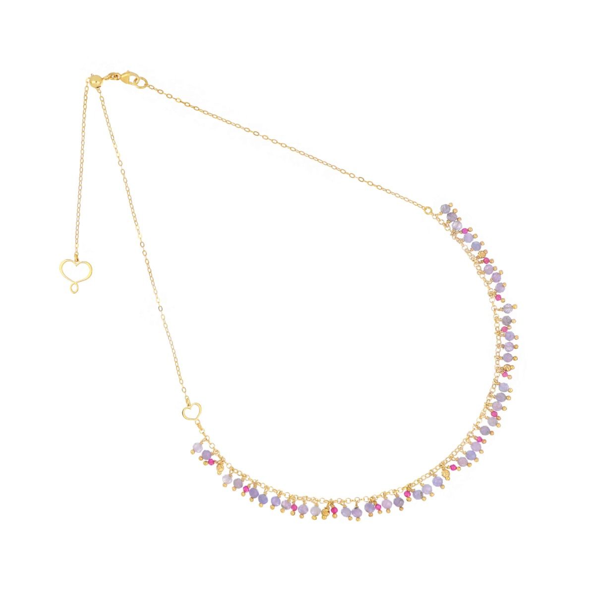 Girocollo Maman et Sophie frange tanzanite e rubellite