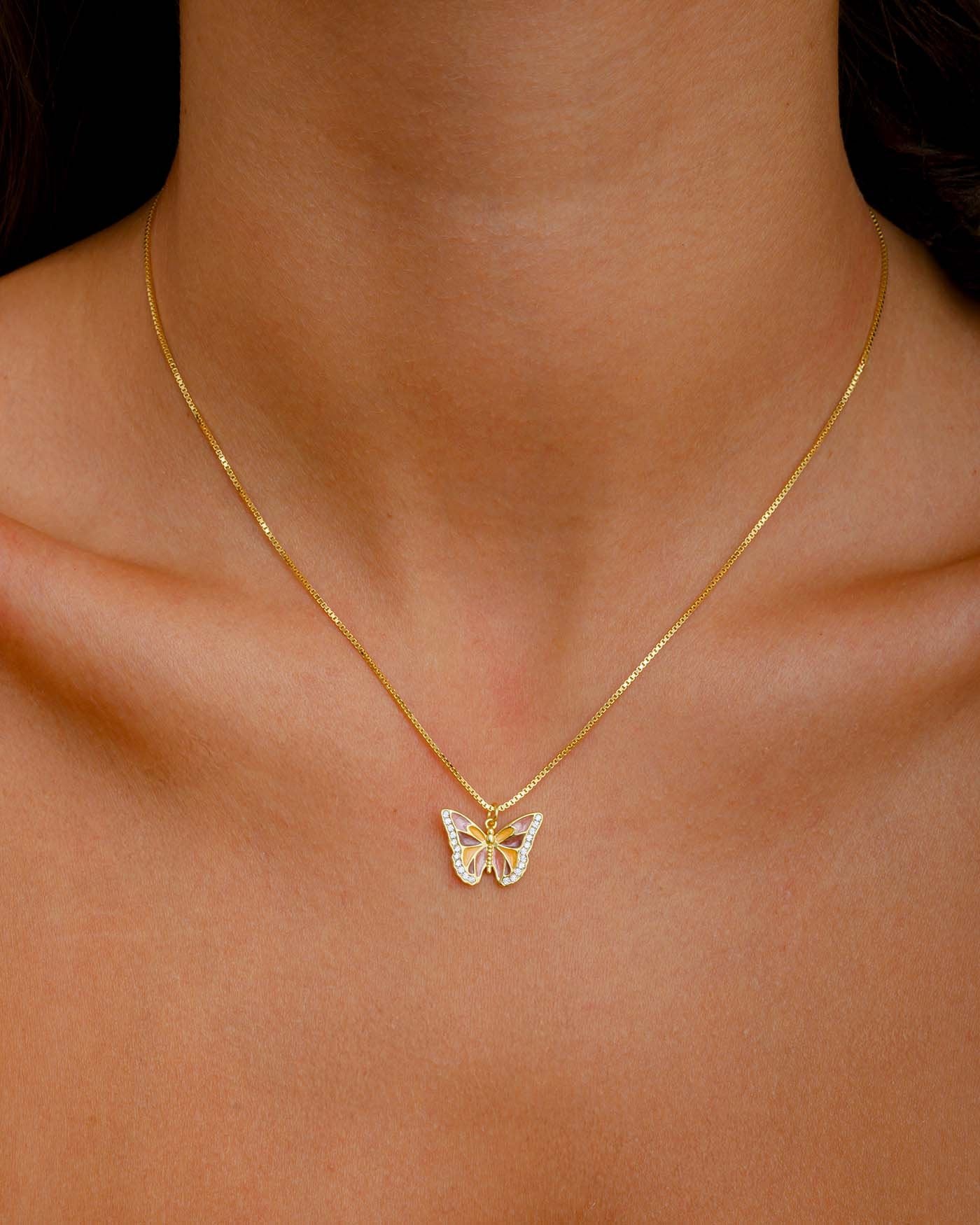 Collana Amabile Farfalla placcato oro - immagine 2